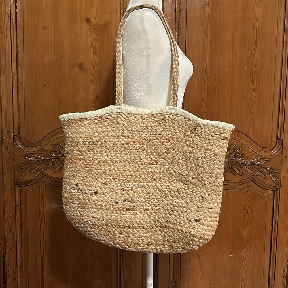 Chicos Floral Beach 100% Jute Tote - Picture 5 of 13
